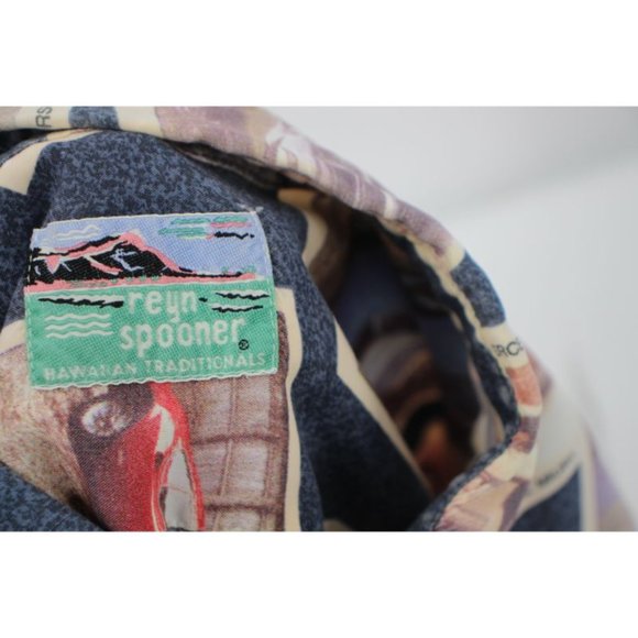 Vintage Reyn spooner Mens XL car print hawaiian shirt Ferrari lamborghini jaguar - Picture 8 of 10